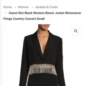 Gianni Bini Black Blazer with Sparkling Fringe